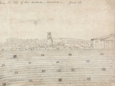 Fra toppen af arenaen, Verona af John Robert Cozens